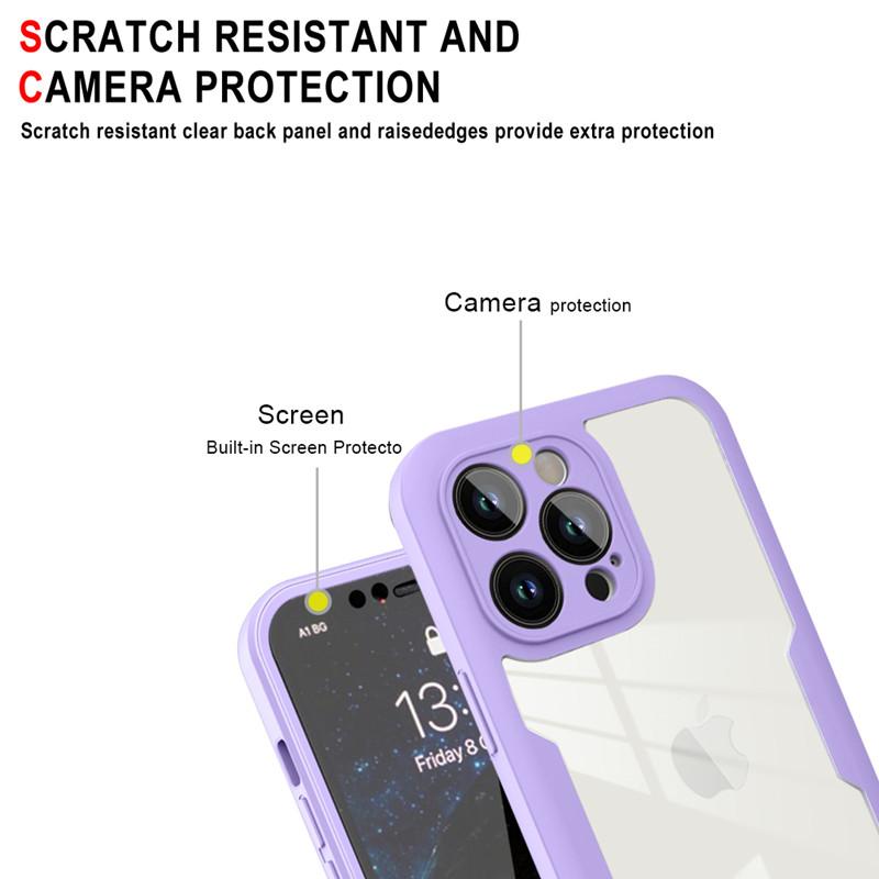 Capa Protetora Completa 360 de Luxo Para IPhone 14 13 12 11 Pro 13 mini XR XS Max Capa Macia Dupla Face Para IPhone 7 8 15 Plus SE20