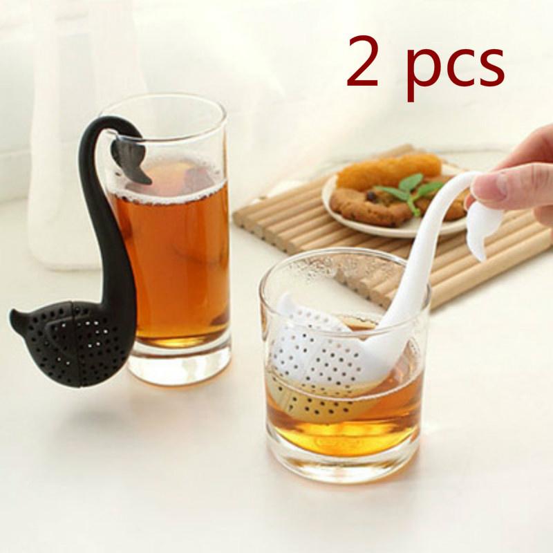 1PC Tea Strainer Colander Swan Shape Herb Teaspoon Infuser Filter KTY