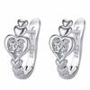 New Arrival Rose Gold Hoop Earrings for Women Jewelry Trendy Crystal Heart Earring Silver 925 Girl Ear Accessories Fashion Gift