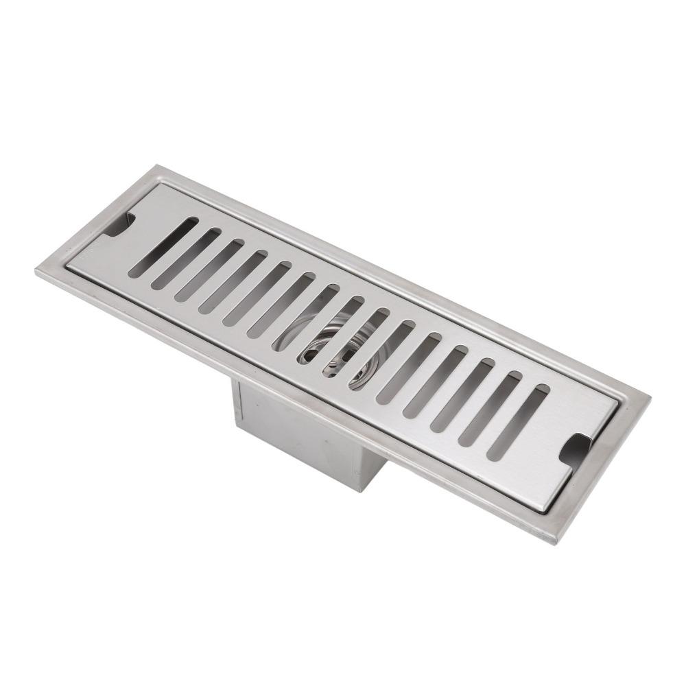 304 Stainless Steel Floor Drain Rectangular Channel Drain Durable Shower Floor Drain  Balcony