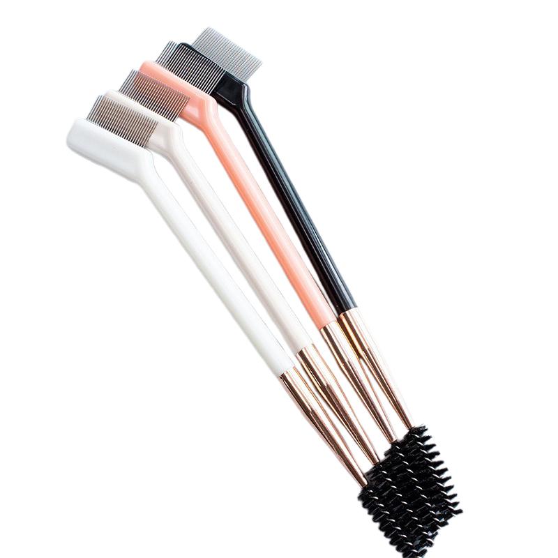 Perie cu Cap Dublu pentru Sprâncene Ac de Oțel Pieptene pentru Gene Conturare Sprâncene Ochi Eyeliner Pensule Machiaj Ochi Amestecare Pensule Cosmetice