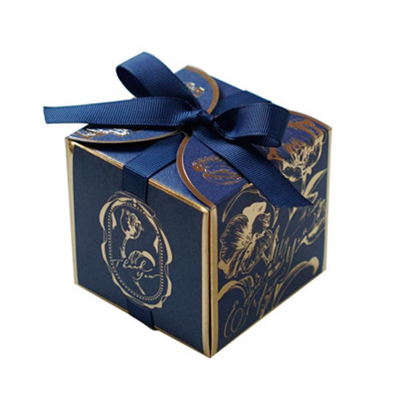 5 stuks Bruiloft Strik Lint Creatieve Verpakking Cadeaupapier Koekjes Snoep Doos Suikercontainers Feestartikelen