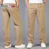 Cozy Up New Summer Men's Cotton Casual Pants Plus Size Overalls Men's Breathable Comfortable Sweat Absorption Solid Color Business Straight Pants