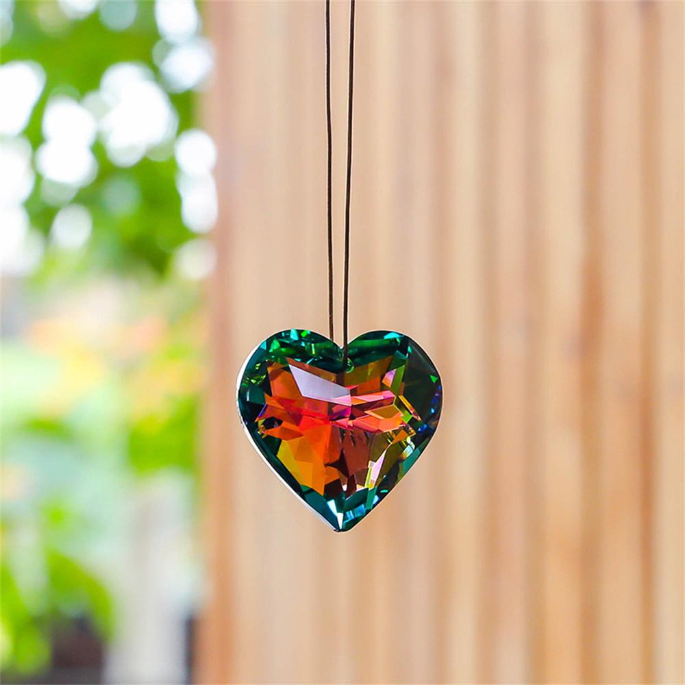 Hängendes Herz Sonnenfänger Transparenter Prisma Anhänger Bastelartikel Zierde Für Heimdekoration Schaufenster Gartenzubehör