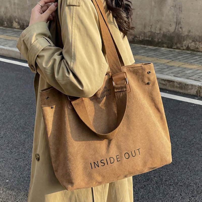 Sac Tote Grande Capacité pour Étudiant - Sac à Bandoulière Polyvalent pour les Cours