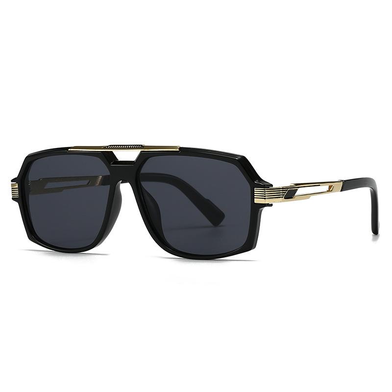 New Vintage Double Bridge Square Sunglasses Classic Luxury Big Frame UV400 for Men Women