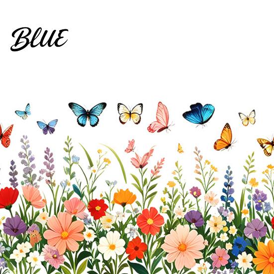 Non-damaging Glass Sticker Colorful Flower Butterfly Window Cling Waterproof PVC Static Sticker Removable No Adhesive for Home Bedroom Kitchen Decor