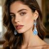 1 Pair Drop Earrings Cubic Zirconia Waterdrop Shape Long Earrings Lightweight Smooth Surface Hook Earrings Banquet Dance Accessories