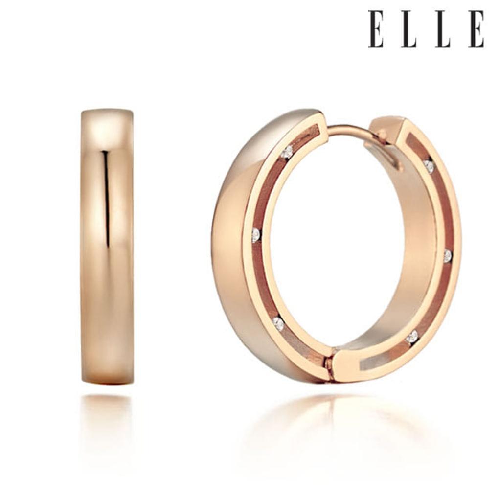 14K Seitenpunkt-Ein-Klick-Ohrringe (Goldene Anstecknadel) ELGPEE297N