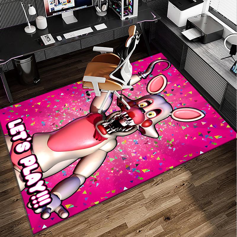 Five Nights Teddy Bear Office Rug Chair Mat, Game Carpet, Suitable for Front Door, Bedroom, Living Room, Desk, Holiday Gift