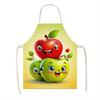 1pc Large Burlap Apron Red and Green Apple Fruit Fresh Home Decor Kitchen Sleeveless Cooking Apron Printed Bib Kitchen Accessory