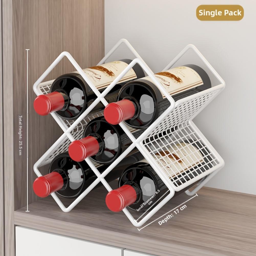 Desktop Wine Holder Wine Rack Wrought Iron Storage