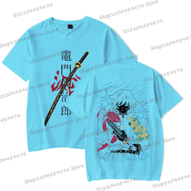 Men Women Anime Kimetsu No Yaiba Streetwear Tanjiro Kamado Graphics Fan Gift T-shirts Short Sleeve Fashion Manga Unisex Tshirts