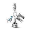 Charms 925 Silver Airplane Luggage Passport Charms Beads Fit Bracelet Pendant DIY Women Man DIY Jewelry Making