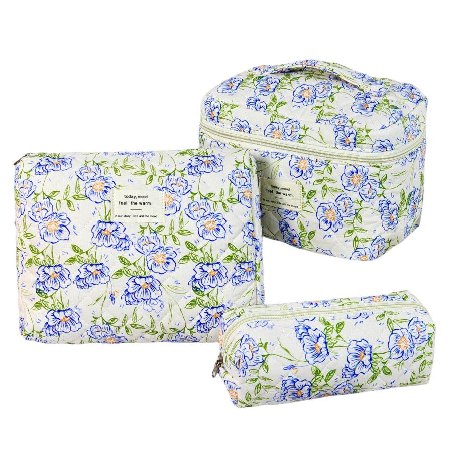 Lightweight Printed Travel Makeup Bag - Large Capacity Coin Purse & Brush Storage