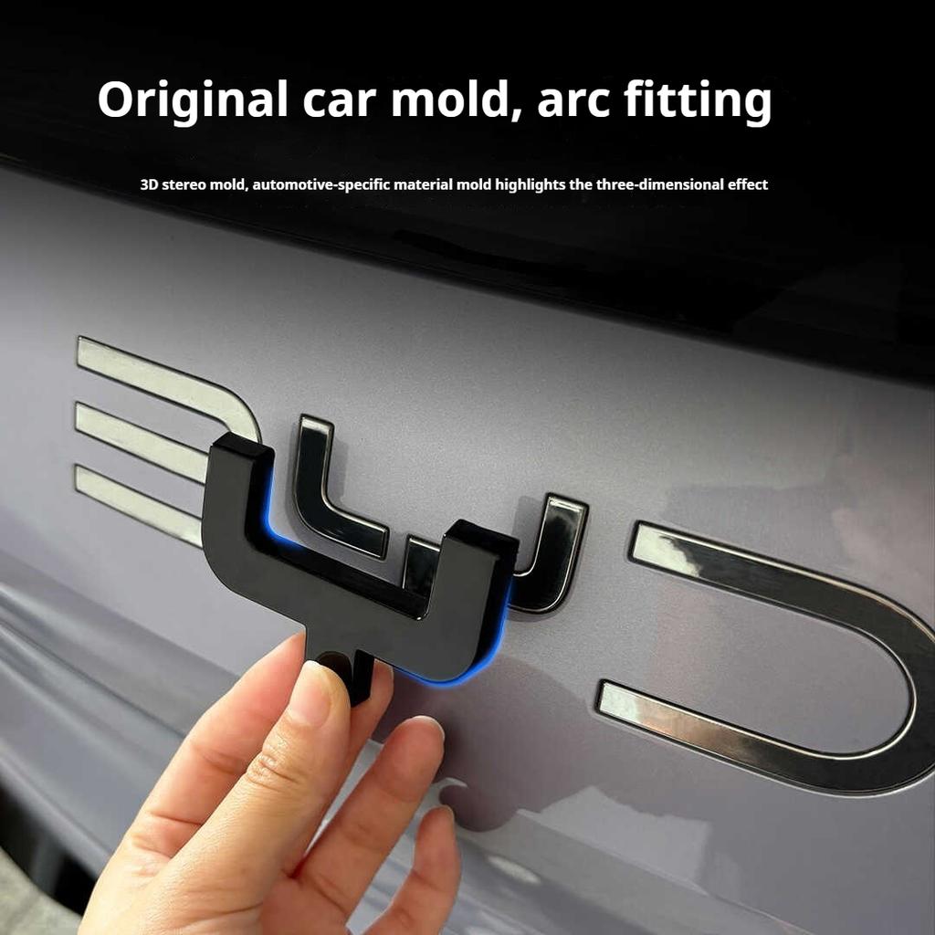 For BYD Sealion 07 EV Car Black Front Emblem Modification Black Warrior Car Badge Covering Styles Logo Tail Logo