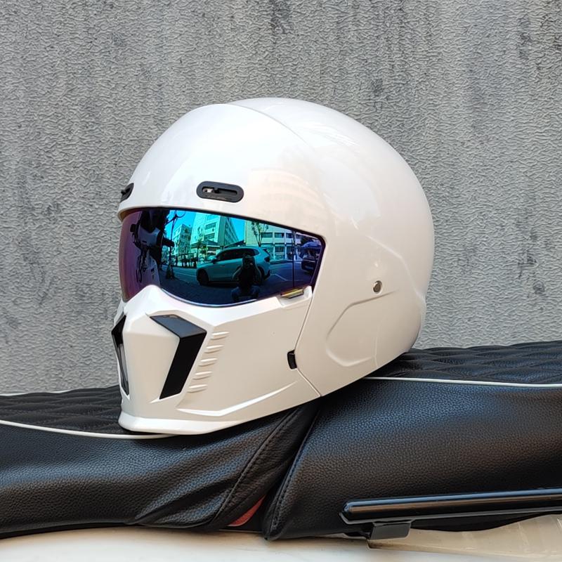 ORZ Motorcycle Helmets Full Face Open Face Helmet 3/4 for Men Dual Visor with Internal Tinted Sunshield DOT Approved