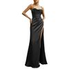 Brustwickel, rückenfrei, Schnürung, Satin, seitlich geteiltes Maxikleid für Damen, Korsett, Sling-Kleid