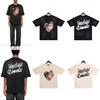 2025 Summer New AMIRI Hopeless Romantic Wash Water Spray Color Men's and Women's Loose High Quality Cotton Plus-size T-shirt