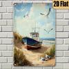 Vintage Nautical Boat Metal Wall Art Rustic Ocean Scene Tin Sign for Garage or Beach House X Inch Plaque