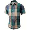 Spring And Summer Men's Beach Short Sleeve Shirt Loose Casual Lapel Button Down Shirt Fashion