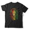 Rasta Lev Reggae Marley Tričko vintage Prané Bežné Mäkké Štýlové Všestranné Unisex Pružný Vrchný diel Na Každodenné Nosenie homme
