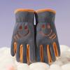Warme handschoenen voor kinderen, gevoerd met fleece, winterhandschoenen, bescherming voor kinderen bij koud weer, cartoon lachend patroon, zachte, comfortabele pasvorm