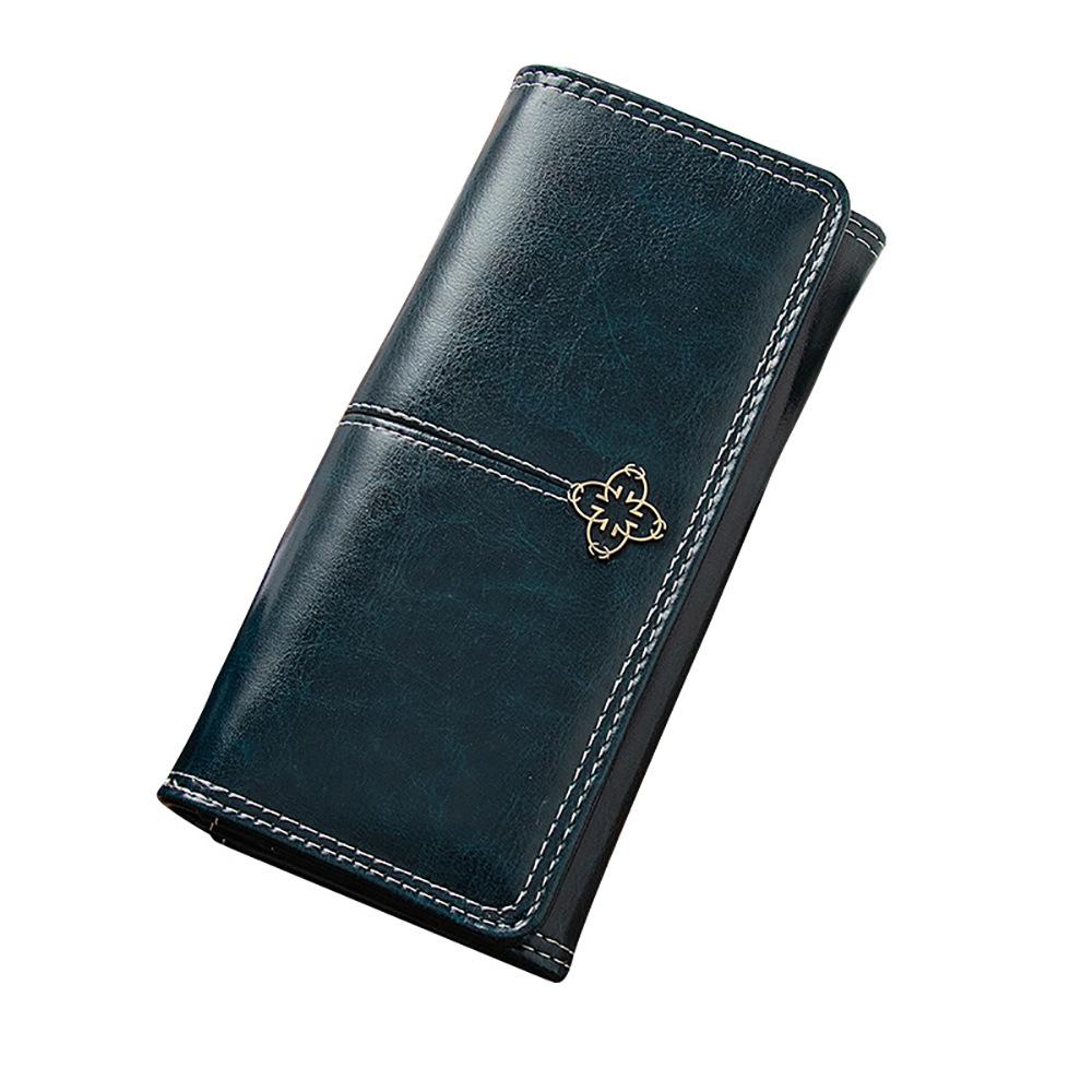 Women's Long Retro Zipper Wallet with Large Capacity and Multi-Card Slots - Two-Fold Student Handbag