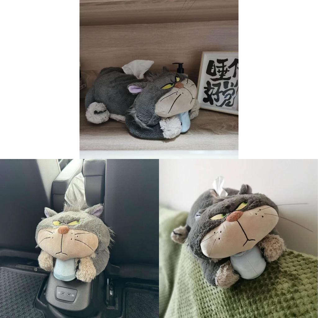 Katzen-Plüsch-Taschentuchbox-Abdeckung Niedlicher Cartoon-Katzen-Taschentuchhalter Für Zuhause Auto Innenraum Dekoration