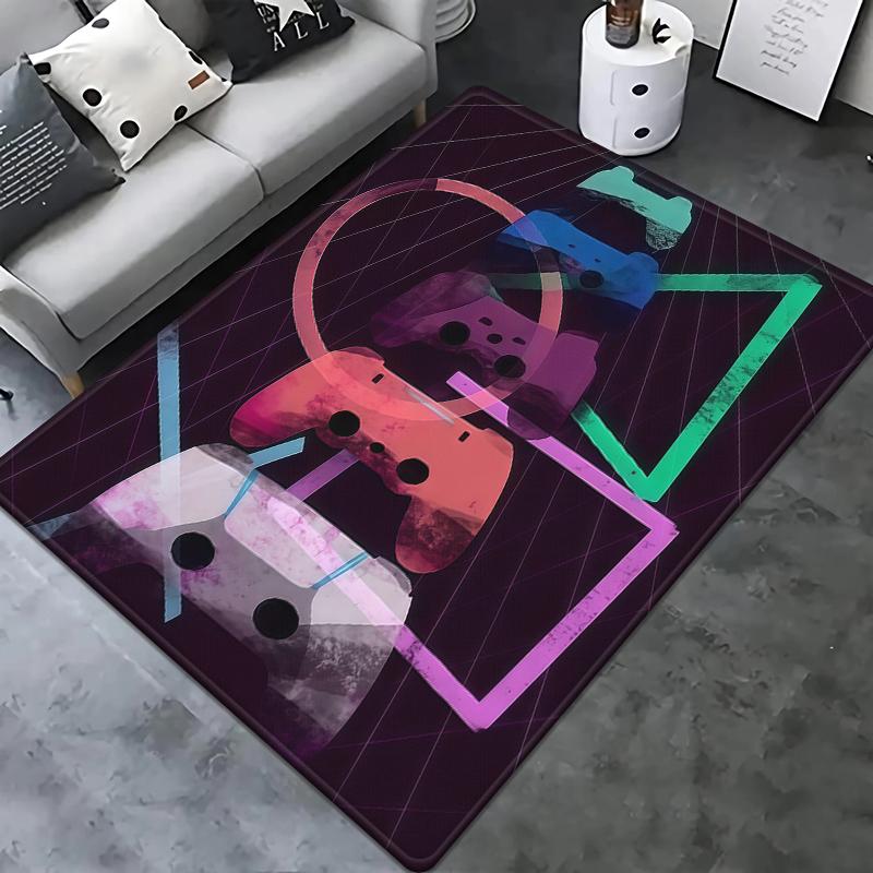 Gaming Esports Geometric Controller Pattern Carpet Mat for Boys Bedroom Gaming Large Rug for Living Room Home Decoration Rug