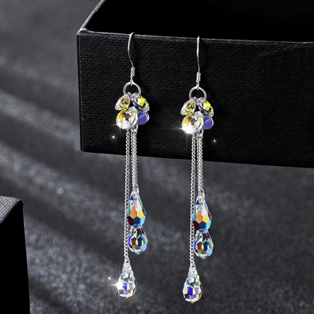 Bluelans Earrings Tassel Hook Multicolor Chain Long Earrings Drop Dangle Women