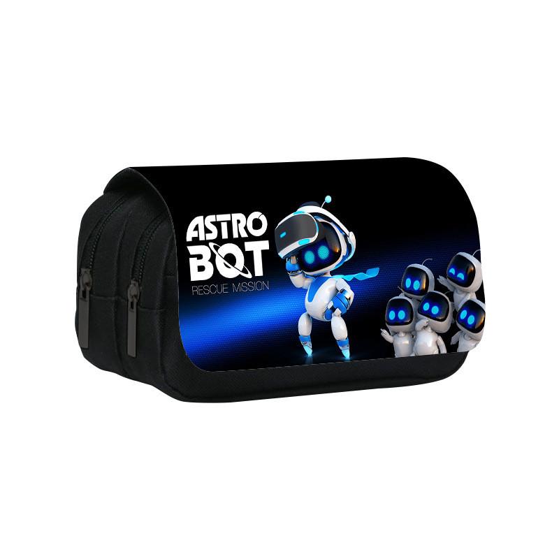 Astro Bot Kid Pencil Bag With Dual Compartments For School And Kindergarten