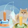 Jouet interactif pour chat d'intérieur, exercice automatique à plumes, plumes rotatives à 360° et balles de suivi avec clochettes