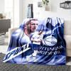 Football Athlete Portrait Collage Flannel Throw Blanket, Sports Fan Soft Warm Blanket for Sofa Bed Couch Home Decor