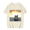 Funny Cat Meme Printed Tshirt Women Men Fashion Summer Oversized Short Sleeved Casual Harajuku Tshirts Tops Casual Clothing