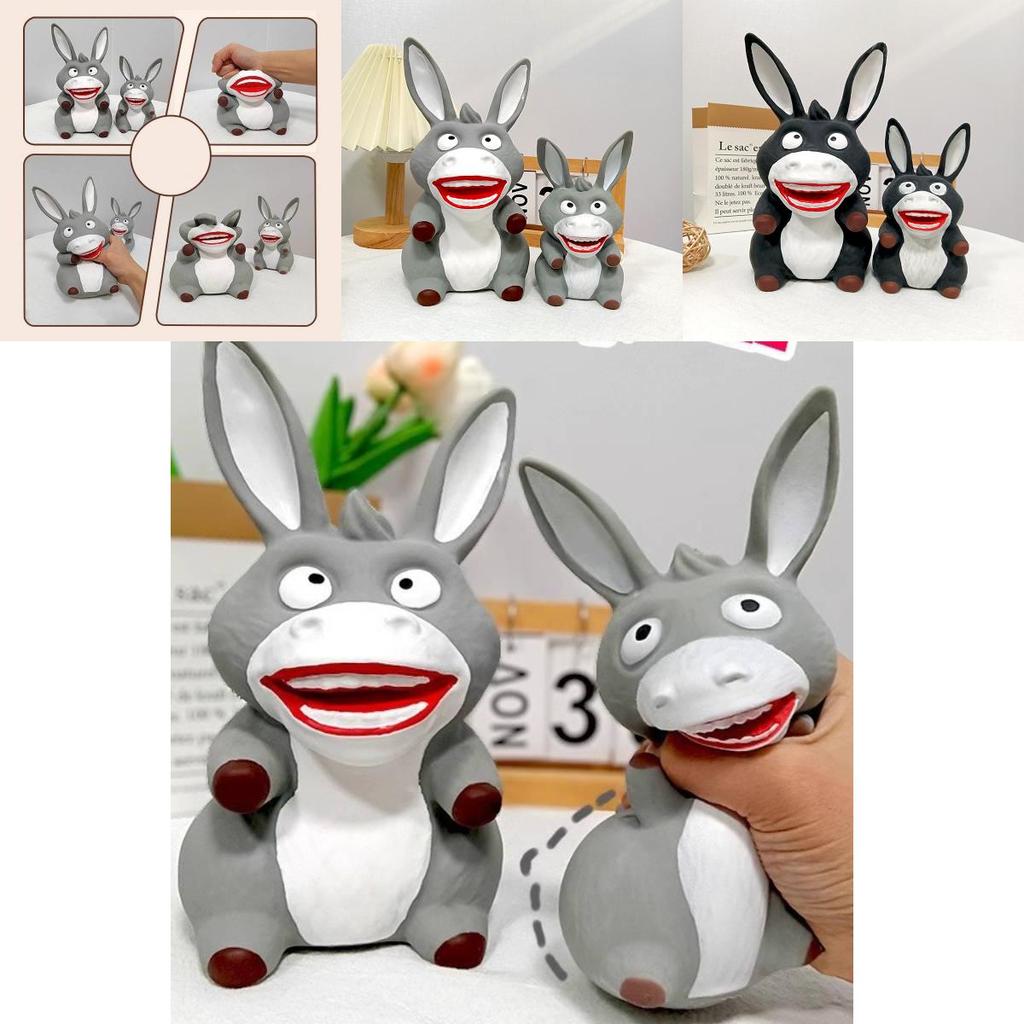 Nuovo Giocattolo Morbido Asino Grande Bocca Antistress Regalo Creativo Materiale Tpr Grigio