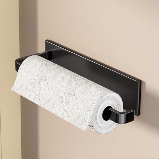 Magnetic Paper Towel Holder for Fridge No Drill Tissue Holder Self-Adhesive Wall Mount Tissue Rack Space-Saving Kitchen Organizer for Cabinets RVs