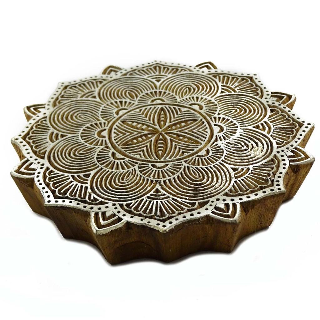 Indian Printing Block Wooden Border Stamp Floral Block Textile Stamps