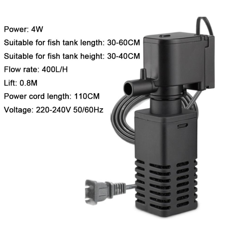 Plastic 3 In 1 Fish Tank Filter Filtration Aquarium Filter Practical Submersible Pump Fish Tank