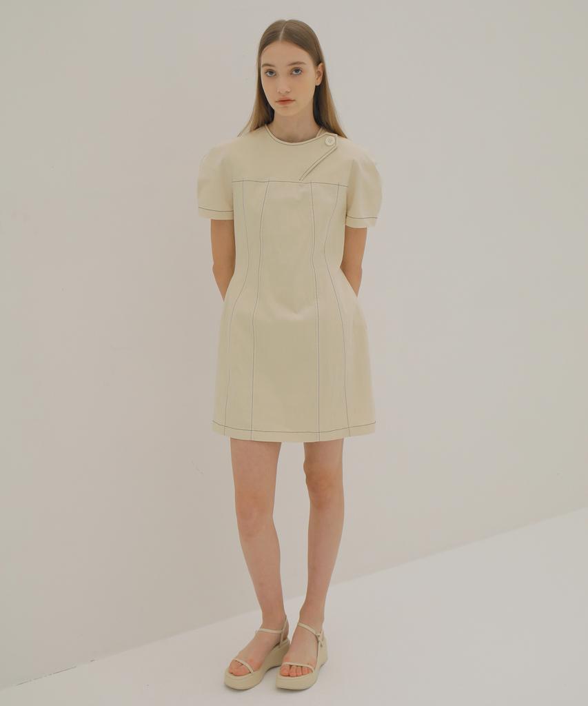 Paul And Alice Stitch Mini Dress / Ivory