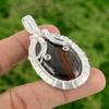 Iron Tiger Eye Stone 925 Sterling Silver Trendy Wire Wrapped New Pendant Jewelry