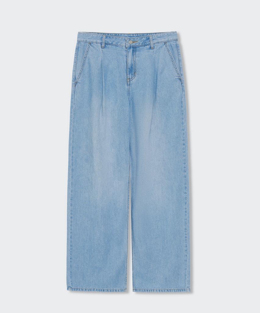 MUSINSA STANDARD WOMAN Women'S Tencel One-Pleat Extra Wide Denim Pants [Sky Blue]