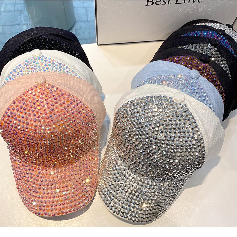 Summer Ladies Baseball Cap Korean Wild Spring and Autumn Rhinestone Caps Fashion Personality Street Highlights Hip-hop Hats KTB