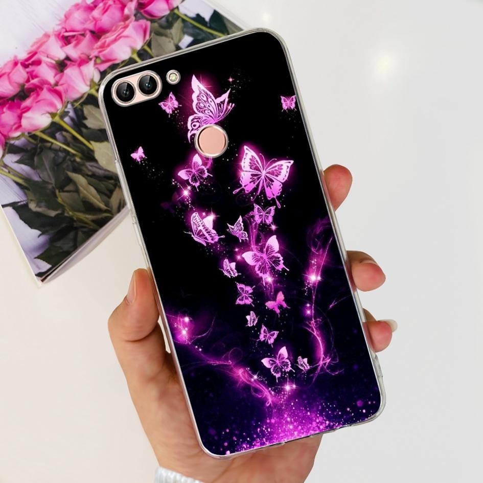 For Huawei P Smart Case FIG-LX1 FIG-LX2 FIG-LX3 Back Cover Fashion Flower Marble Clear Silicone Soft Funda For PSmart 2018 Coque
