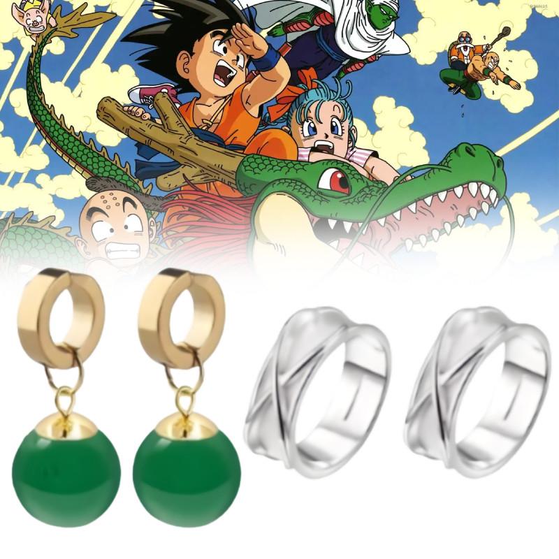 Dragon Ball Super Goku Earrings And Ring Anime Collectible Set For Cosplay Fans
