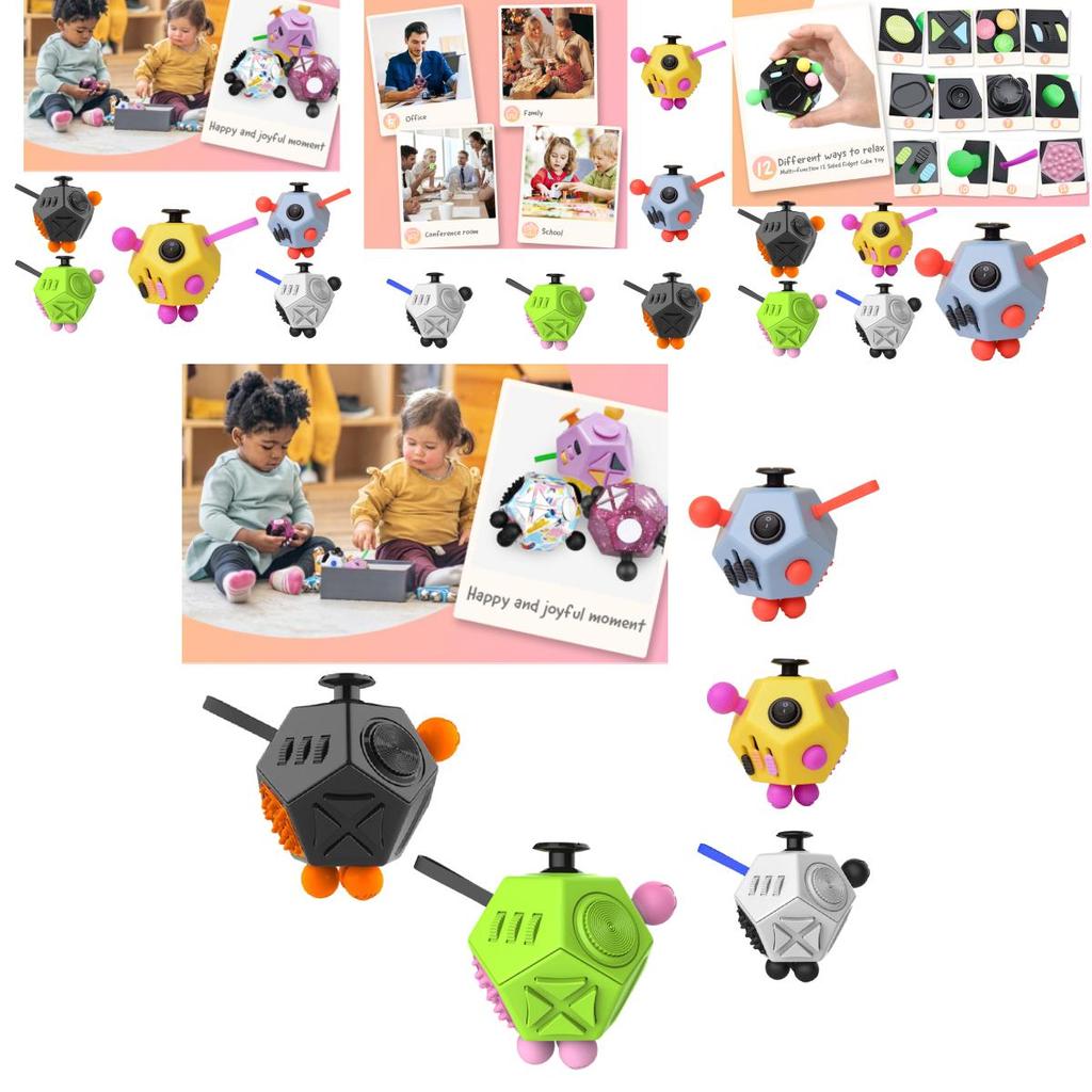 Cubo Fidget Dodecagono Giocattolo Antistress Superiore Per Adulti Bambini