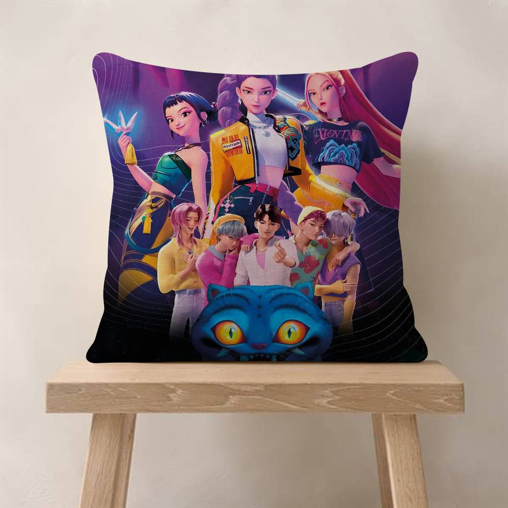 Movie KPop Demon HHuntersS Painting Cushion Cover Decorative Pillow Sofa Home Decor Case Pillow Cases