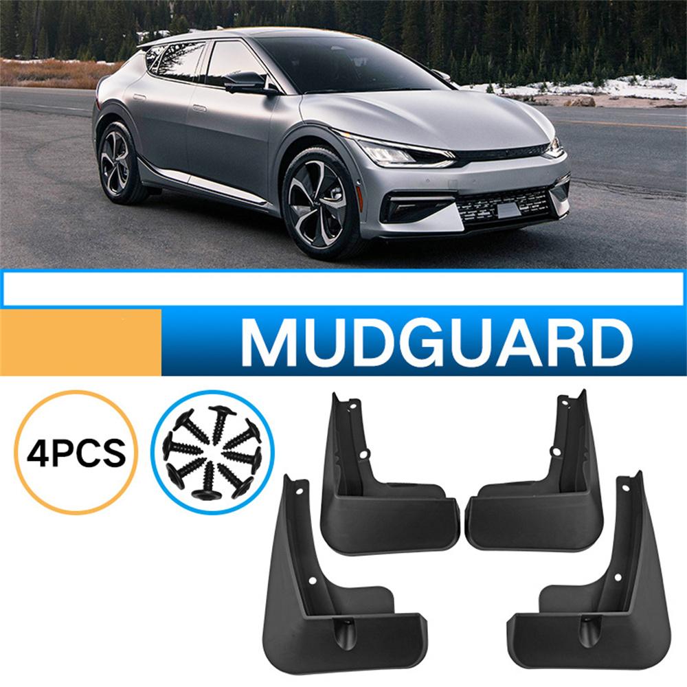 4Pcs High Quality Car Black Mudguard Cover Trim For Kia Ev6 2022-2024
