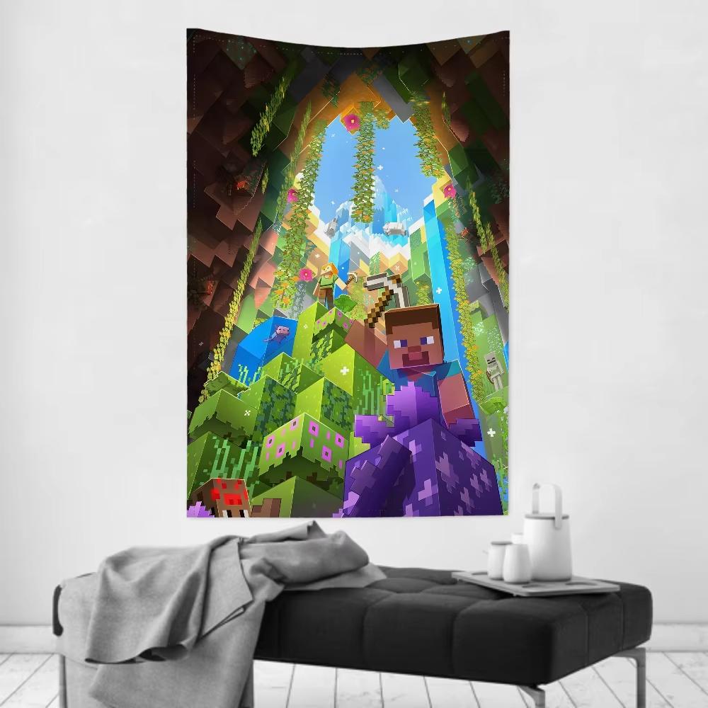 VIKAMA Fantasy Pixel Style Tapestry Sunshine Canyon Floating Island Living Room Bedroom Game Room Decoration