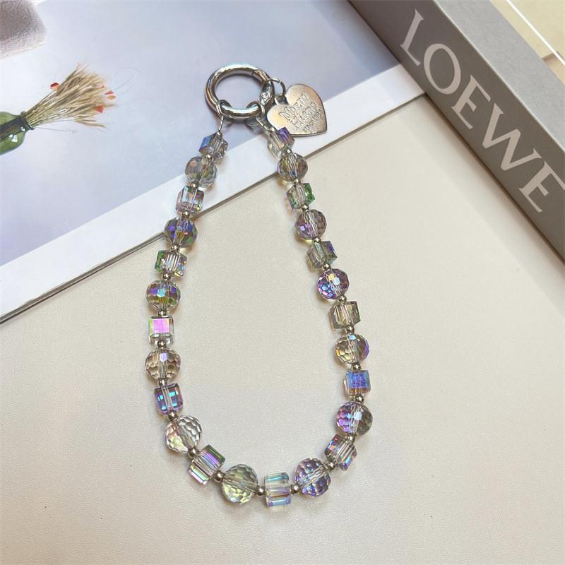 Modischer Herzanhänger PVC-Handykette mit Kristall-Charme für Damen und Herren